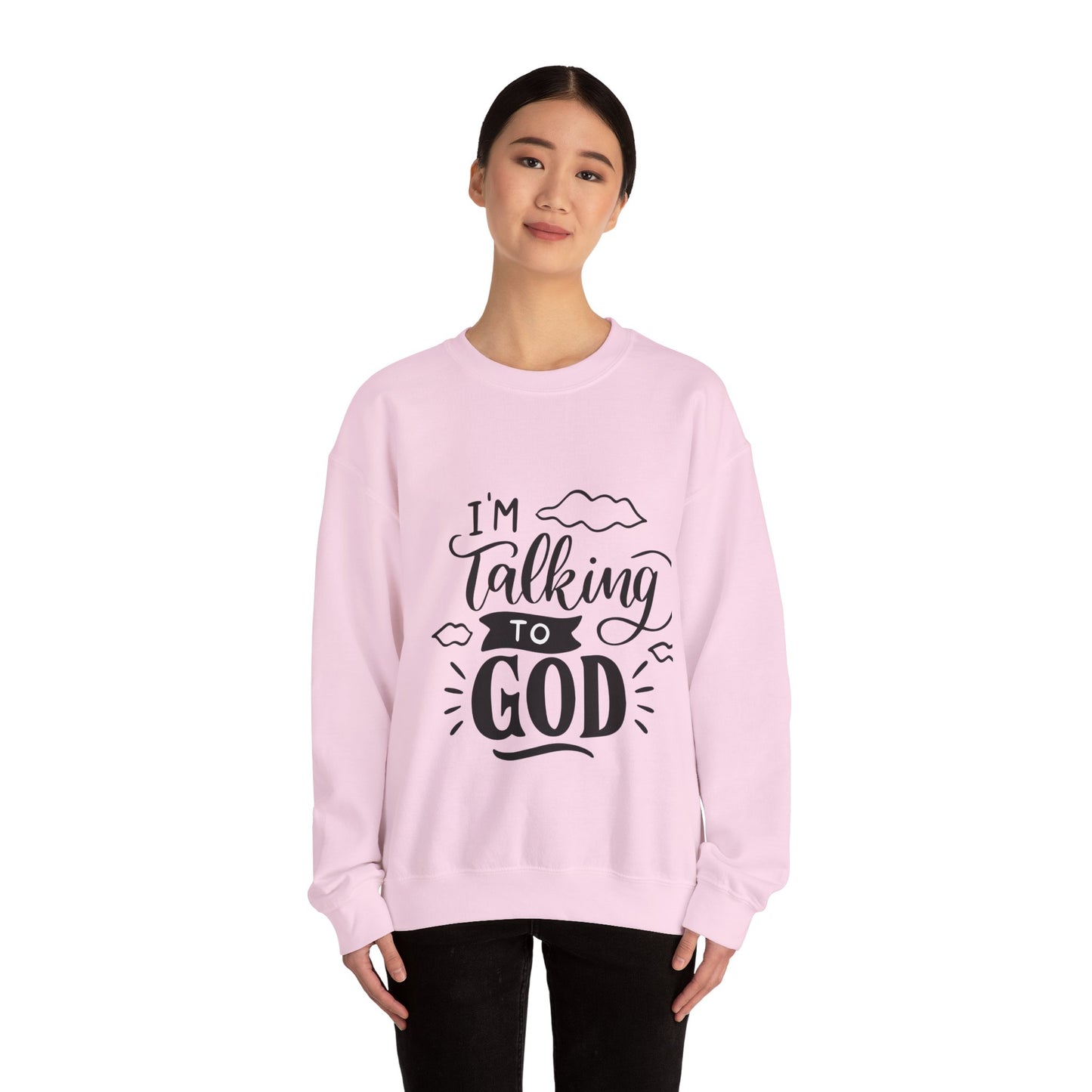 Faith-Inspired Crewneck Sweatshirt - I'm Talking to God, Cozy Christian Apparel, Inspirational Gift, Unisex, Relaxed Fit