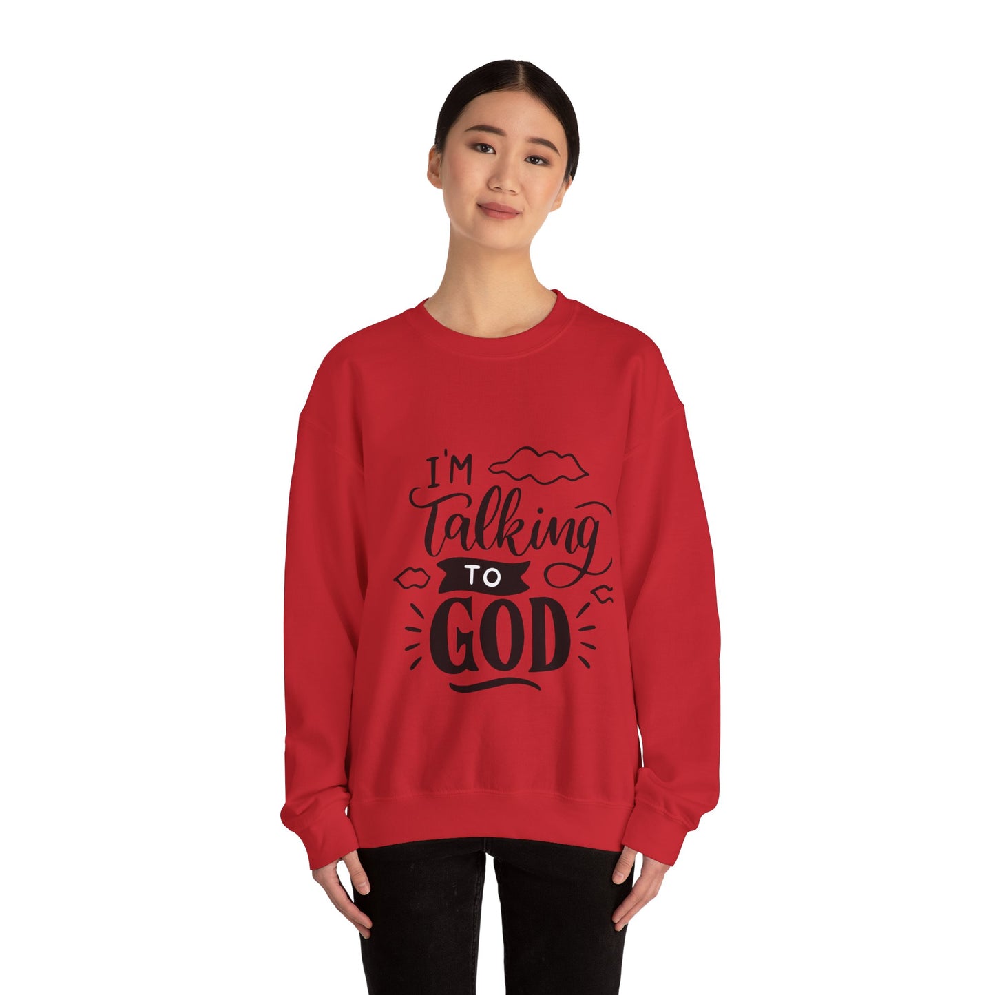 Faith-Inspired Crewneck Sweatshirt - I'm Talking to God, Cozy Christian Apparel, Inspirational Gift, Unisex, Relaxed Fit